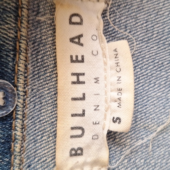 Bullhead Denim Co 90s Jacket Plaid Flannel Inserts Distressed Jean Trucker Sz.S - Picture 8 of 10
